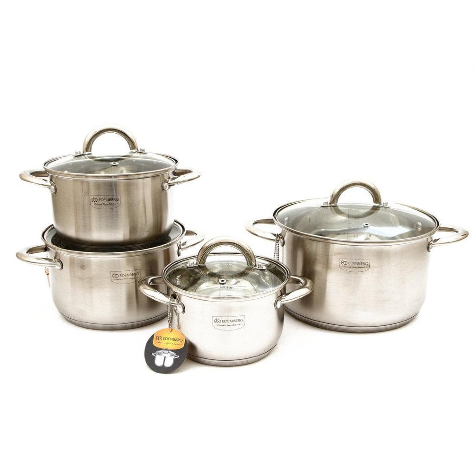 Набор кастрюль из нержавеющей стали Edenberg 8 пр. с индукционным дном (EB-4003) Набор кастрюль из нержавеющей стали Edenberg 8 пр. с индукционным дном (EB-4003)