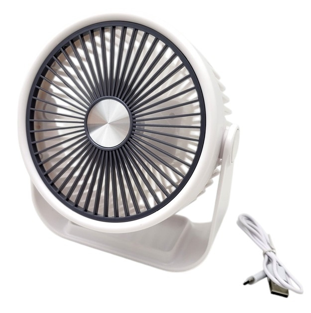 Вентилятор настольный FanFan ZB124A 5 Вт аккумуляторный 3 скорости 5 лопастей Белый (ML-04506)