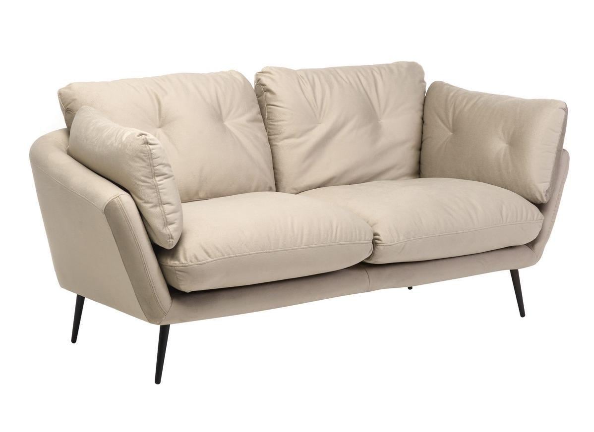 Диван-софа Vetro Mebel Леон дерево/металл/ткань вельвет 1860х950х850 мм Черный/Капучино