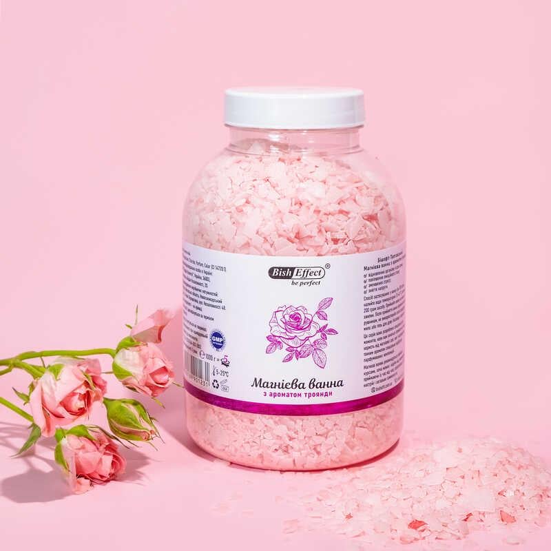 Магниевые ванны Бишофит Полтавский с ароматом розы 1000 г - фото 2