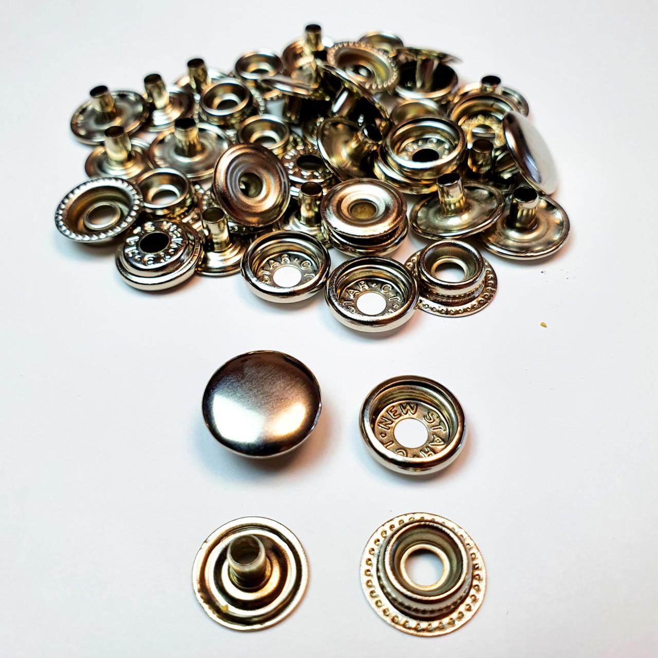 Кнопка металева кільцева Strong Dash Каппа 15 мм 720 шт. Сріблястий Нікель