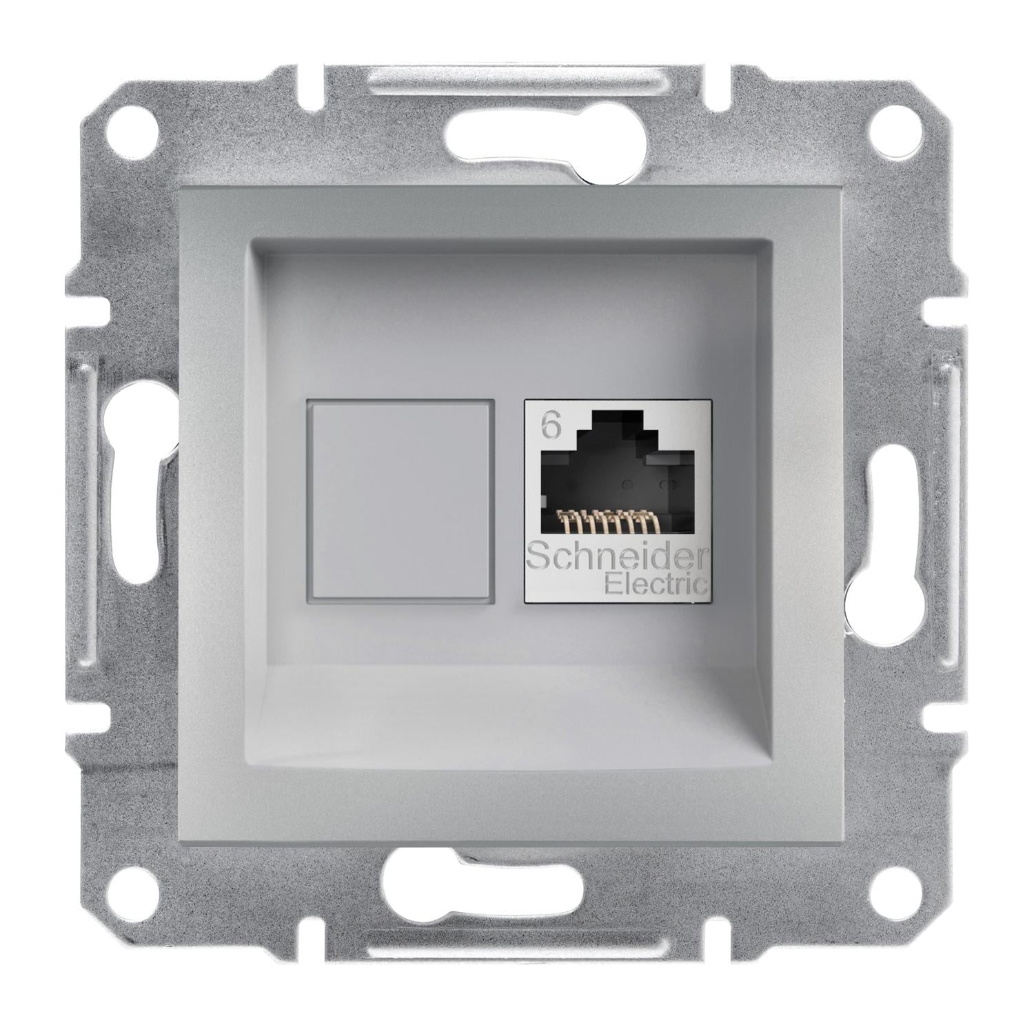 Розетка компьютерная Schneider Electric Asfora RJ45 6 UTP Алюминий (EPH4700161) Розетка компьютерная Schneider Electric Asfora RJ45 6 UTP Алюминий (EPH4700161)