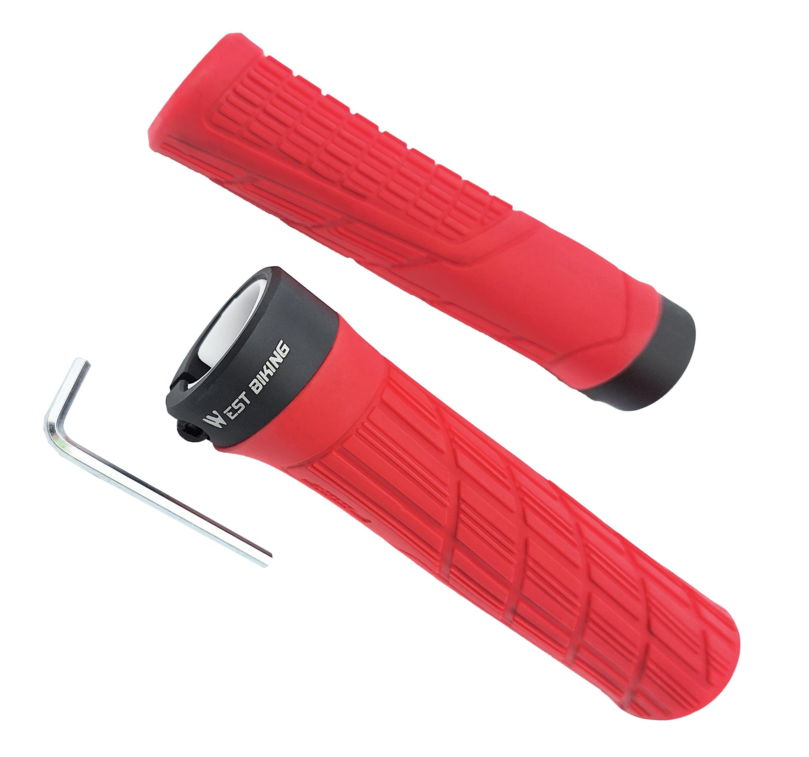 Грипси West biking YP0804063 ергономічні 135 мм з алюмінієвим замком Червоний (G0000981)