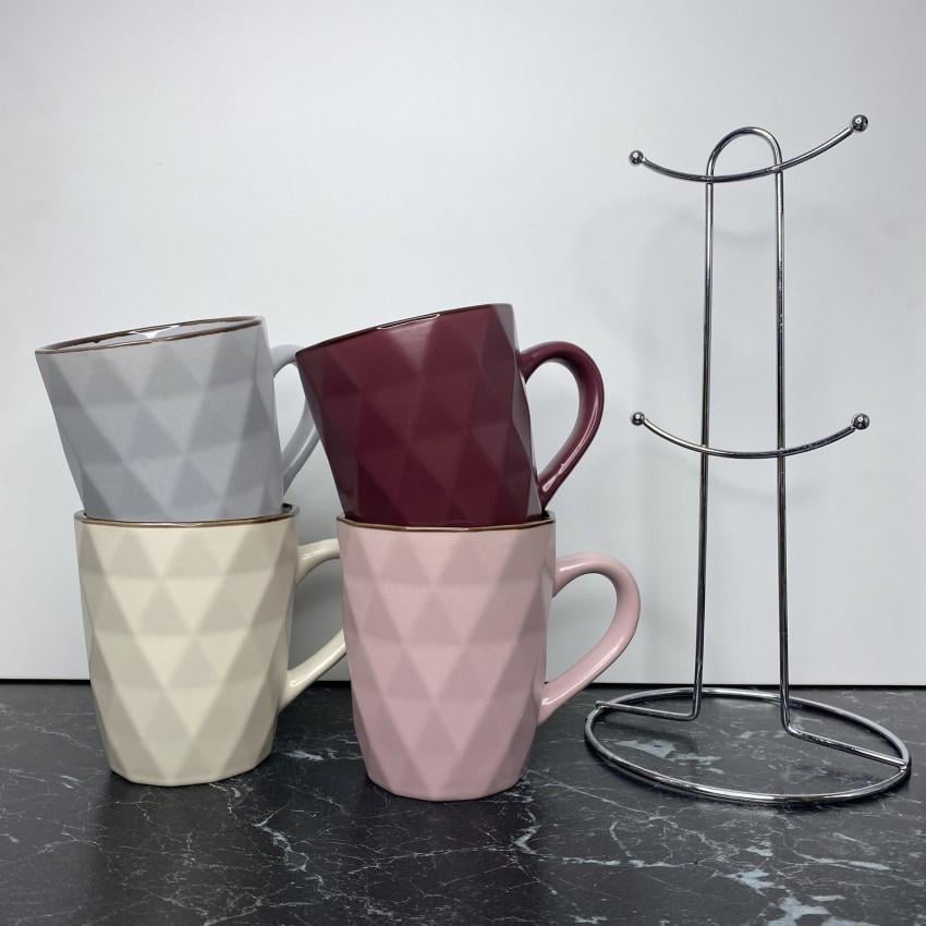 Набір чашок на стійці S&T 021-04-11 350 мл 4 шт. (1958607178) - фото 3 Набір чашок на стійці S&T 021-04-11 350 мл 4 шт. (1958607178) - фото 3