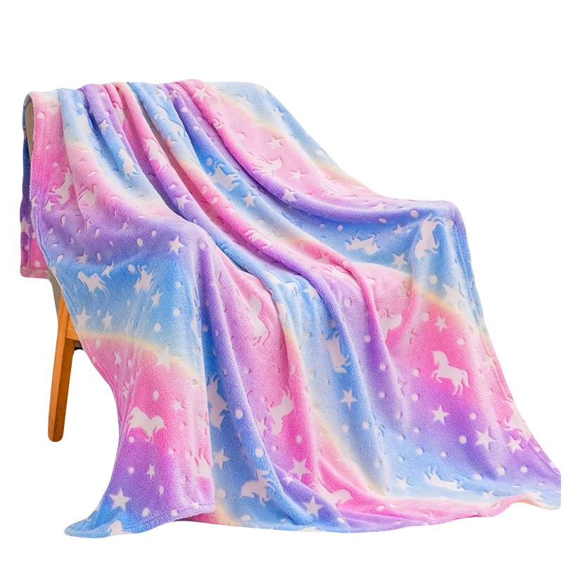 Плед що світиться Magic Glow In The Dark Blanket Веселка 120х150 см (14099199) - фото 1