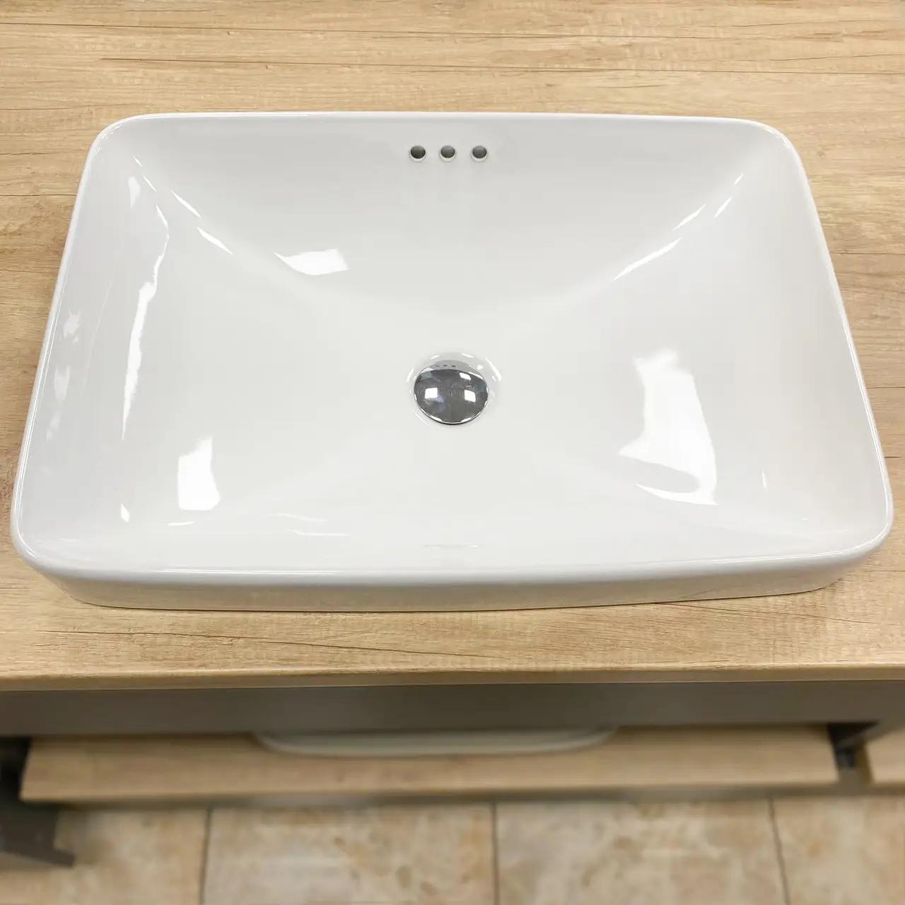 Раковина врезная VBI Bitetto прямоугольная 585x420 мм Белый (RM-VBI-018016) - фото 3