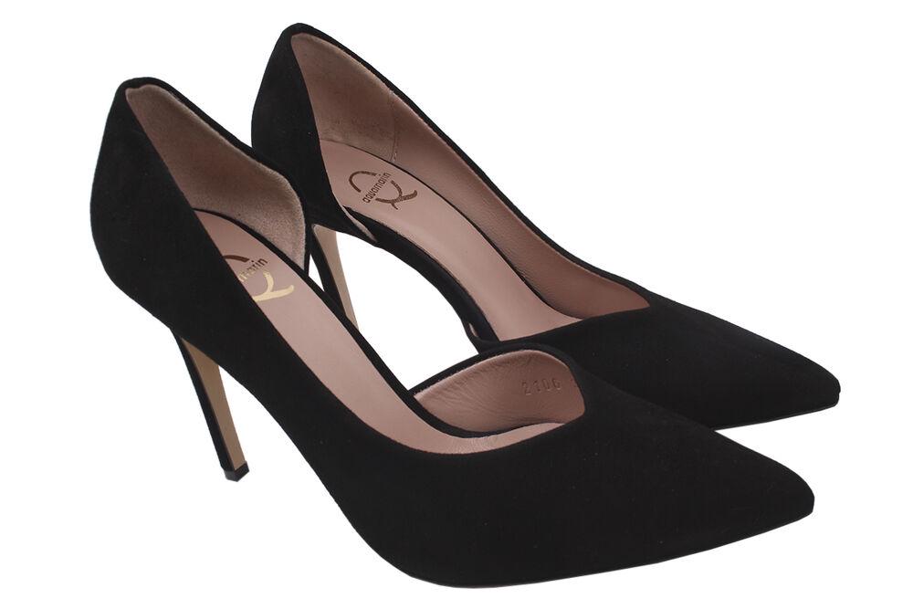 Туфли Aquamarin на шпильке женские из замши р. 37 Черный (1720-20DT)
