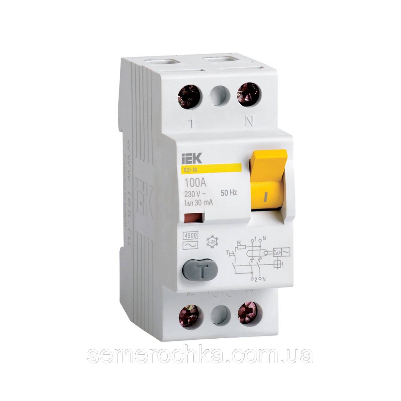 Устройство защитного отключения IEK 2P 16А 30мА ВД1-63 MDV10-2-016-030 (22441153)