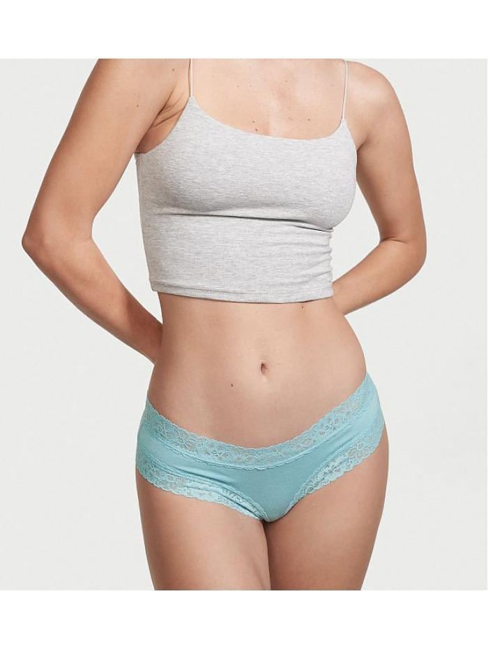 Трусики хлопковые Victoria's Secret Lace-Waist Cotton Cheeky Panty XS Голубой (26757257) Трусики хлопковые Victoria's Secret Lace-Waist Cotton Cheeky Panty XS Голубой (26757257)