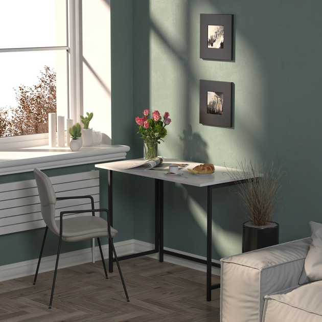 Обідній стіл трансформер Knap Knap книжка Білий (S201001001) - фото 3 Обідній стіл трансформер Knap Knap книжка Білий (S201001001) - фото 3