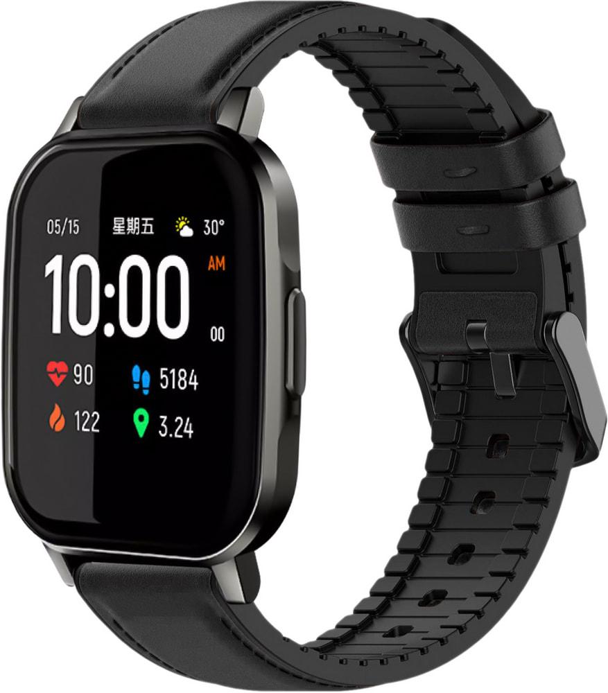 Ремешок кожаный Tamyx для Haylou Smart Watch 2 LS02 Black (31601-2B)