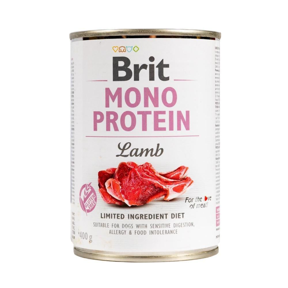 Корм влажный для собак Brit Mono Protein Lamb с ягнятиной 400 г (арт.100058/529773)
