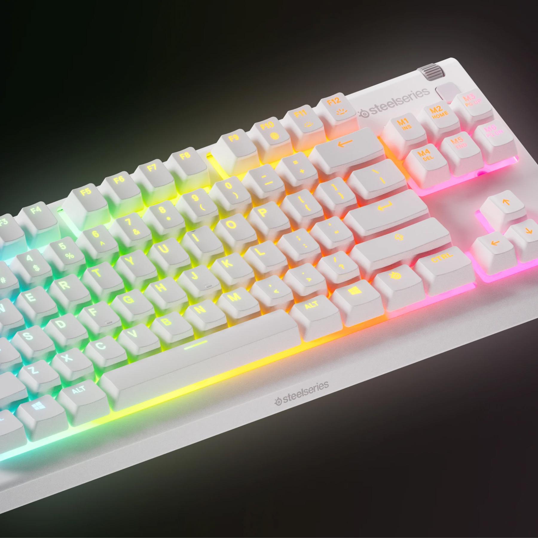 Клавиатура игровая SteelSeries Apex 3 TKL UA ведущая USB RGB подсветка 1,8 м Белый (630421) - фото 5
