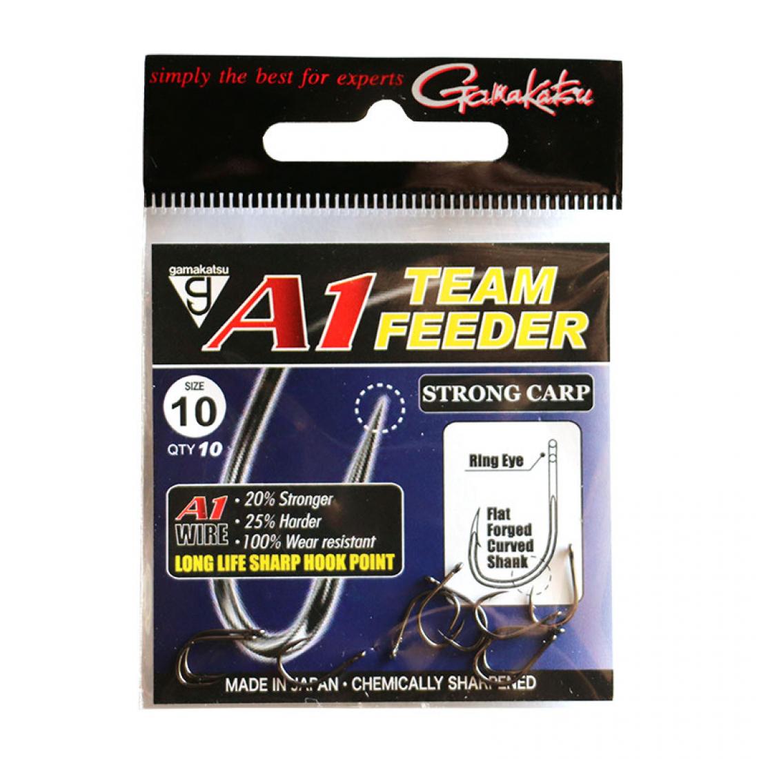 Крючок Gamakatsu A1 TEAM FEEDER Strong Carp №10 10 шт.(3KB5022)