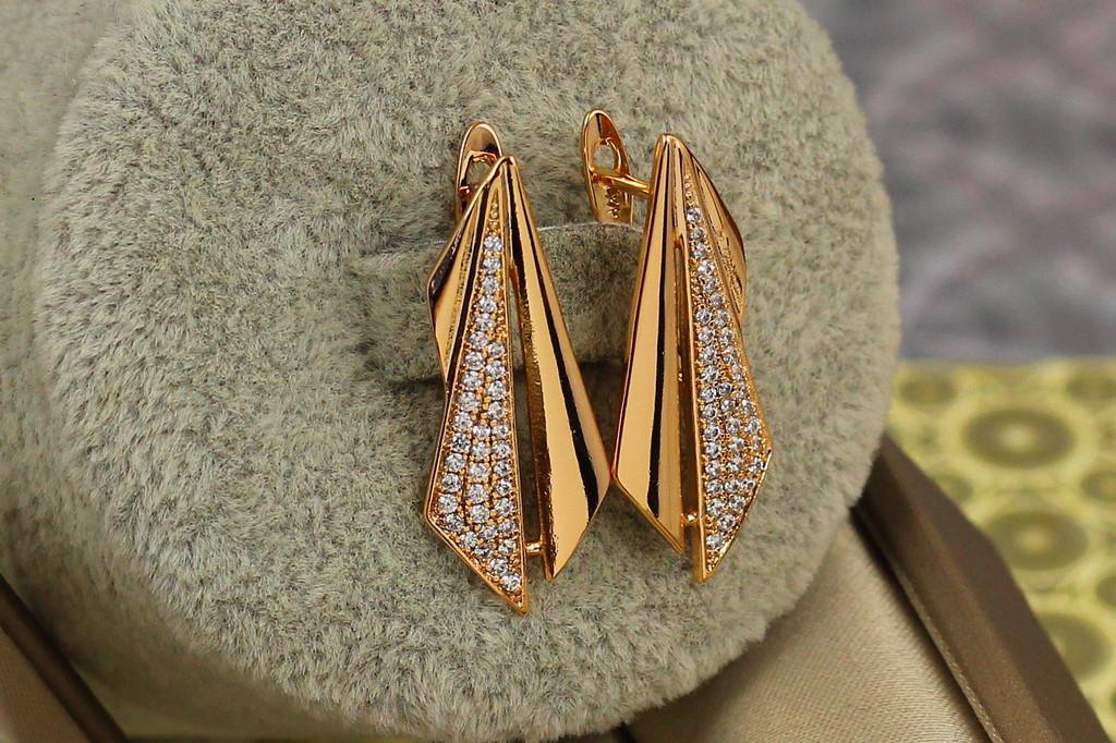 Серьги Xuping Jewelry Конус 2,8 см Золотистый