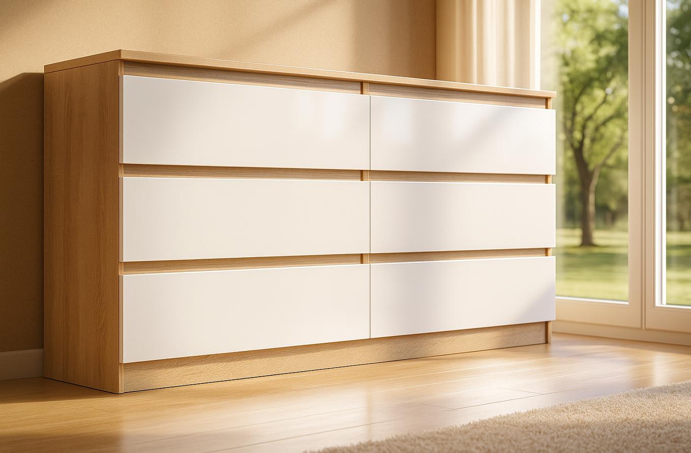 Комод Мастер Форм Брайт 1500х376х730 мм Дуб сонома/Белый (07859)