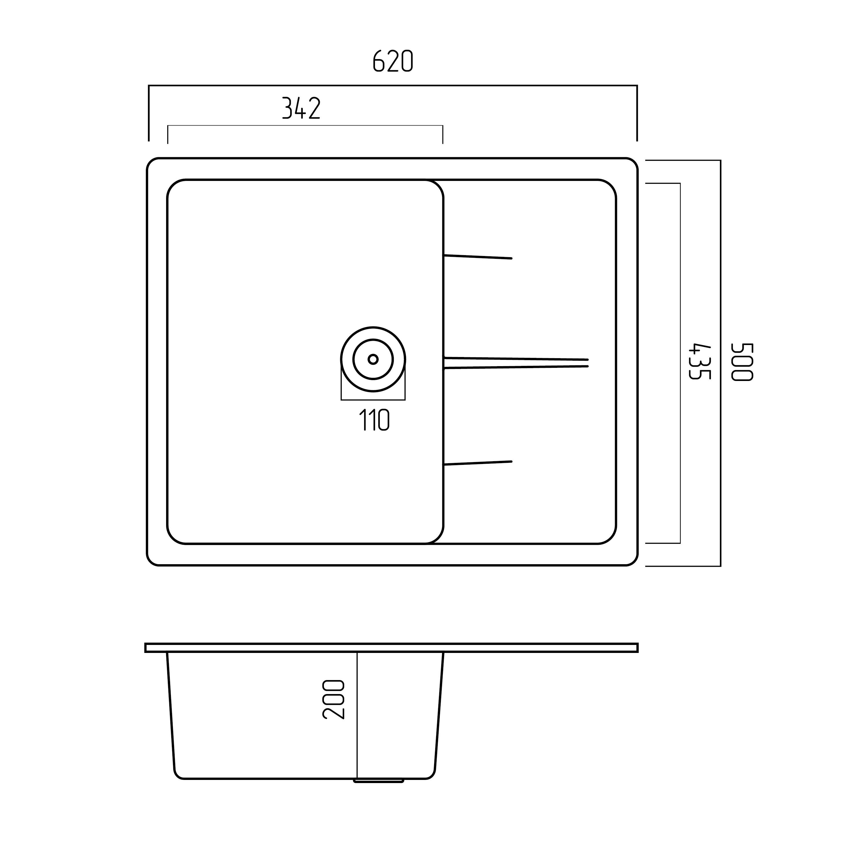 Мийка кухонна Platinum PLS-A40787 гранітна прямокутна 620x500 мм Коричневий (25964383) - фото 2 Мийка кухонна Platinum PLS-A40787 гранітна прямокутна 620x500 мм Коричневий (25964383) - фото 2