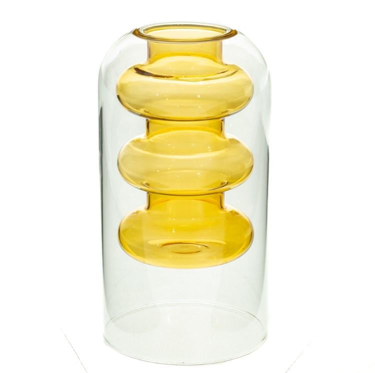 Ваза со вставкой внутри Желтый (AWN-00445)