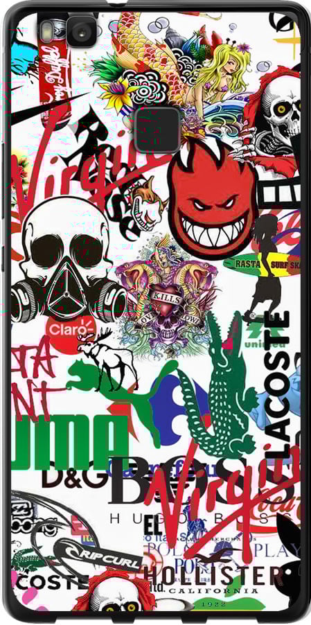 Чехол на Huawei P9 Lite Many different logos (4022u-298-42517)