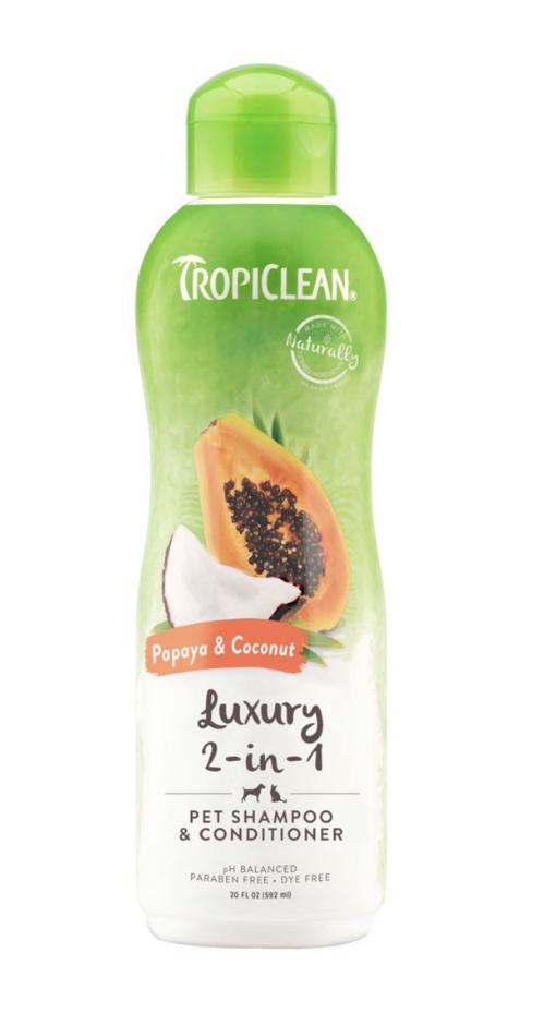 Шампунь-кондиціонер Tropiclean Papaya and Coconut 2в1 Папайя та кокос 355 мл