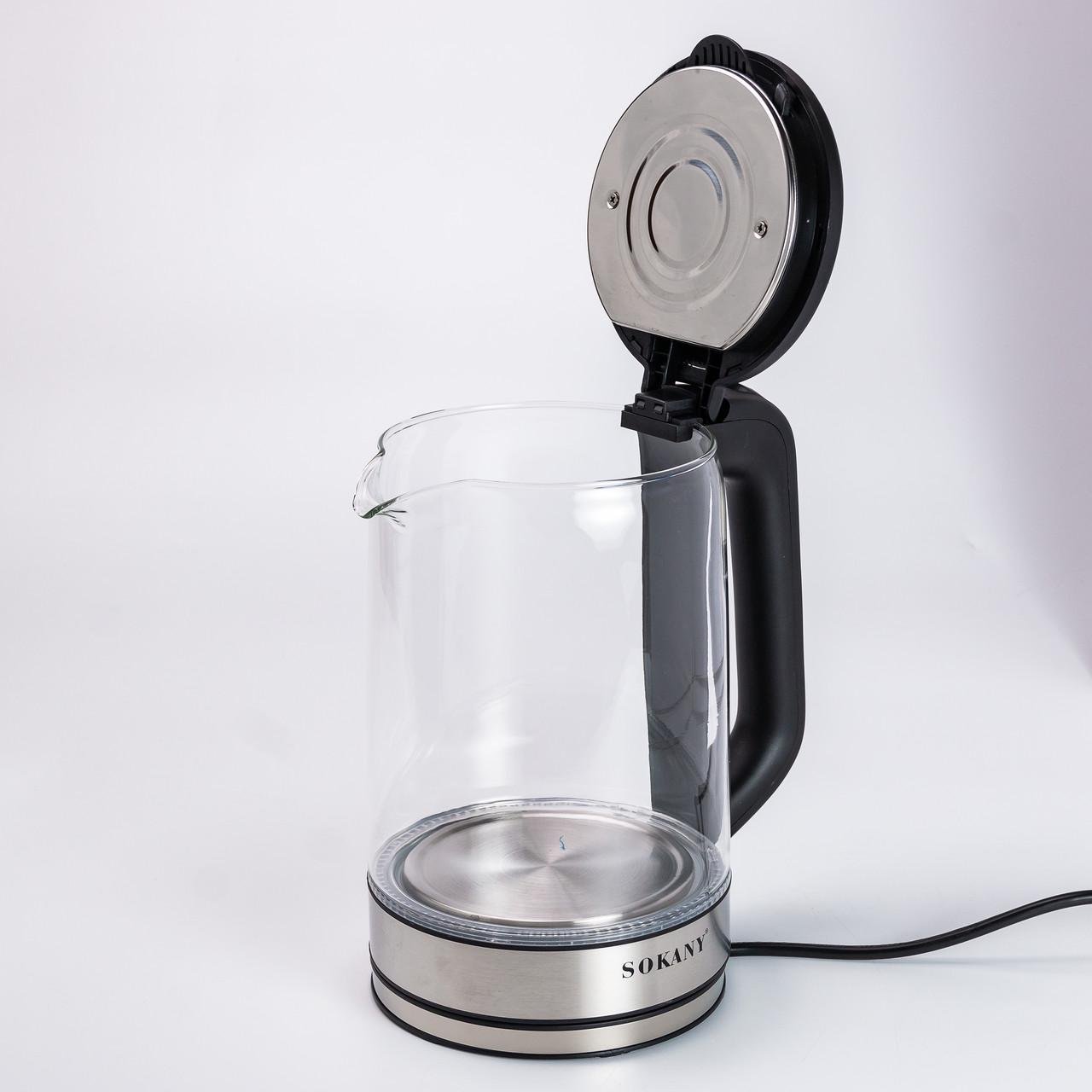 Чайник электрический Sokany SK-09013 2,5 л Прозрачный (4899) - фото 5 Чайник электрический Sokany SK-09013 2,5 л Прозрачный (4899) - фото 5