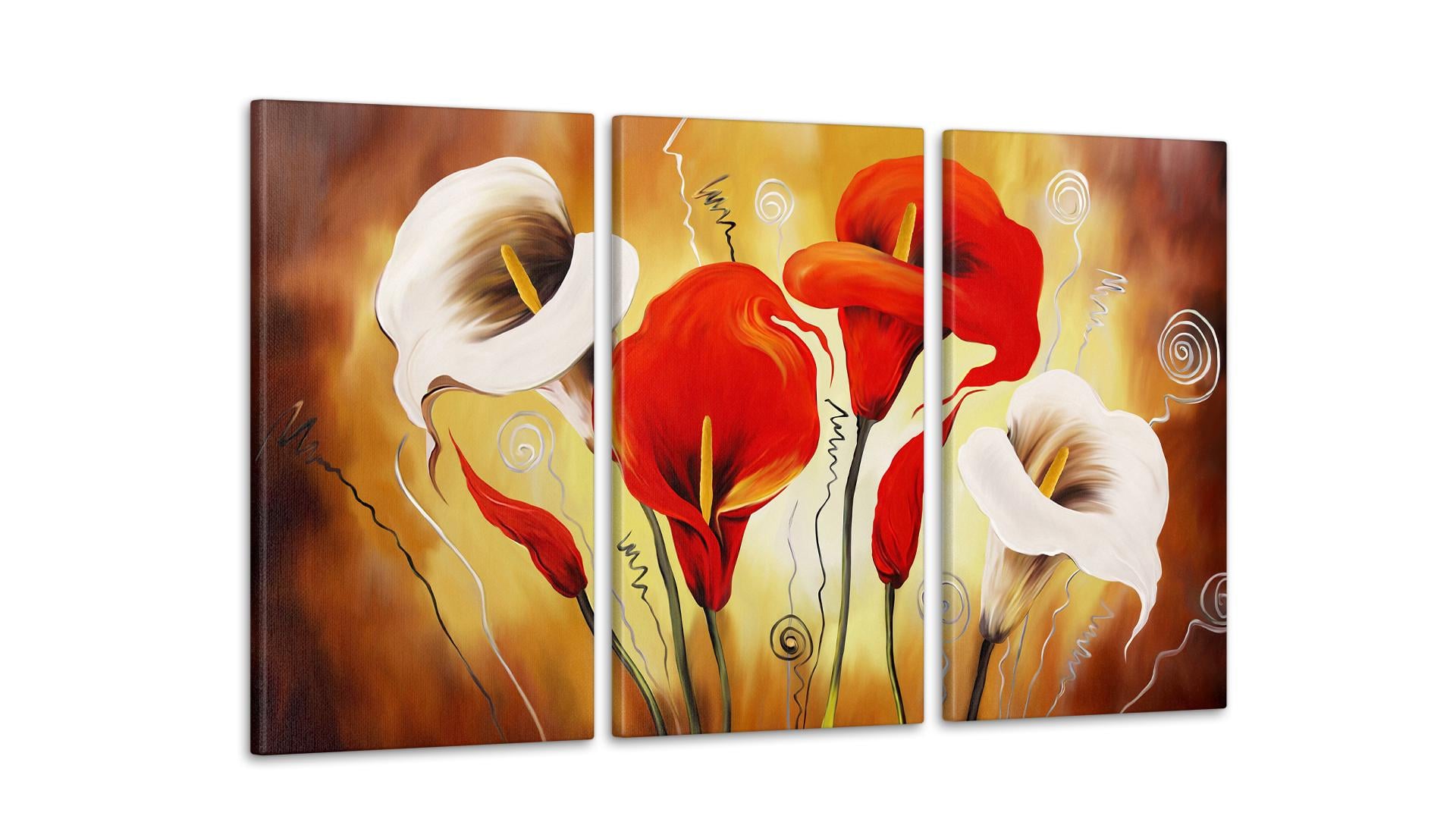 Модульная картина Абстракция Лилии 53x100 см (Art-153_3А)