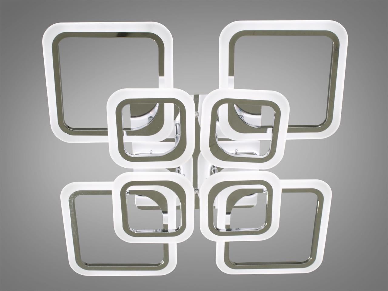 Люстра LED в детскую с пультом A8060-4+4HRDIM-LS 110W на 16 м2 Хром (1869388975)