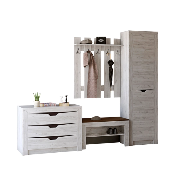 Прихожая Эверест Либерти-4 без зеркалом Крафт белый (EVR-20525)