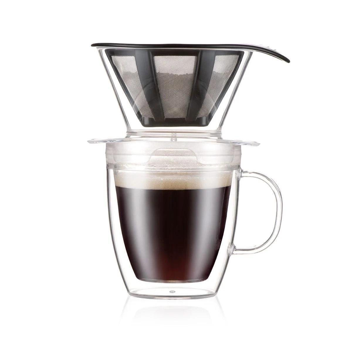 Кавова крапельниця BODUM K11872-10SA POUR OVER та кухоль з подвійними стінками 0,3 л