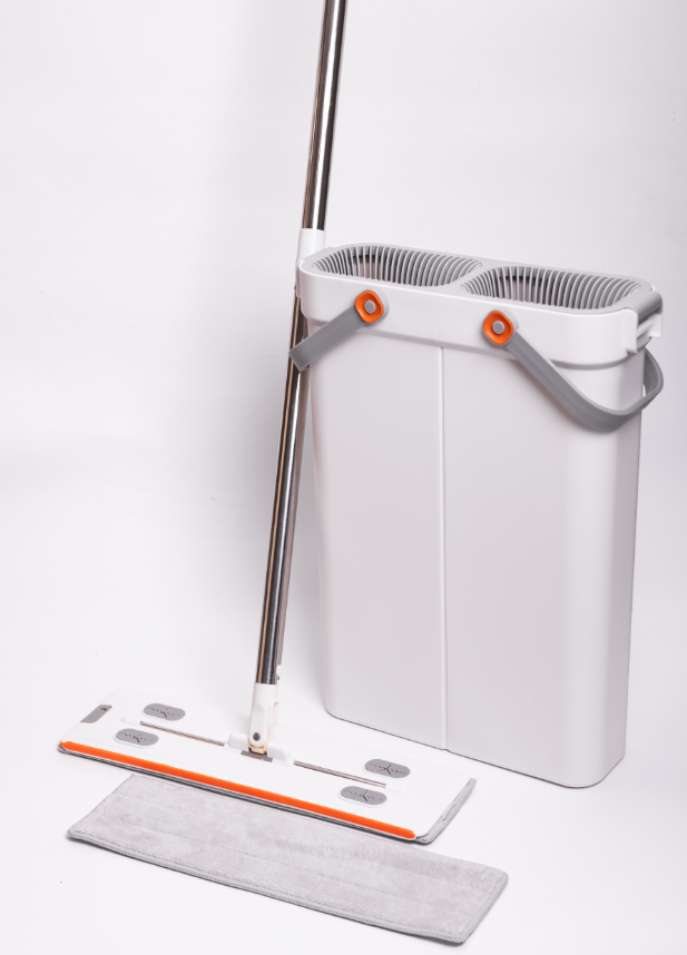 Комплект для прибирання швабра плоска та відро з 2 відсіками з віджимом Білий (HP-35015-18) - фото 2 Комплект для прибирання швабра плоска та відро з 2 відсіками з віджимом Білий (HP-35015-18) - фото 2