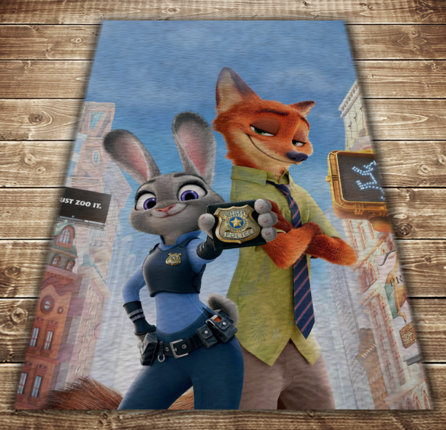 Плед с 3D принтом Zootopia Ник и Джуди 150х200 см (epi_0151)