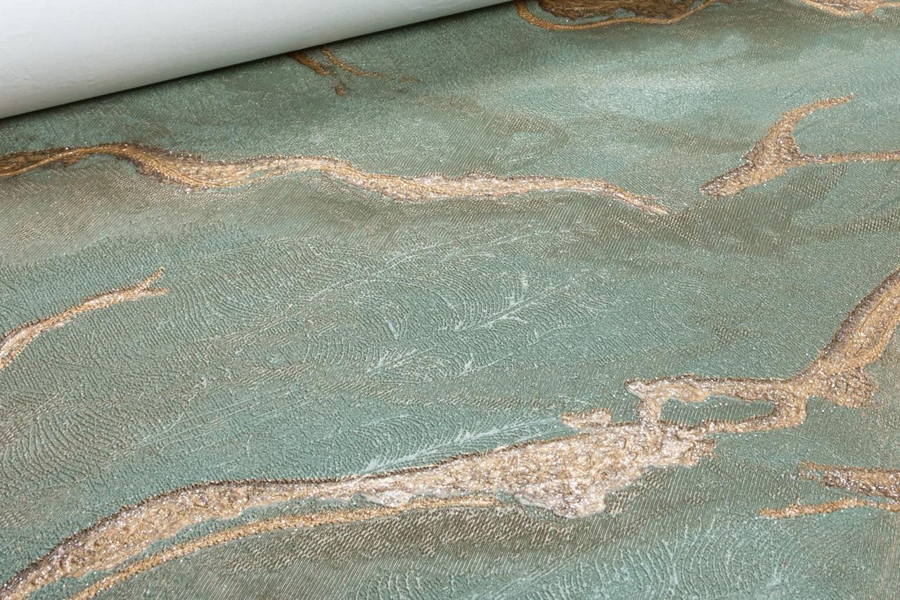 Обои флизелиновые DU&KA Long River 30200-8 винил горячего тиснения 1,06х10,05 м Зеленый