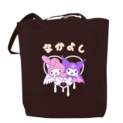Шоппер Kuromi and My Melody 37x41 см Шоколадный (12695552-12-181389)