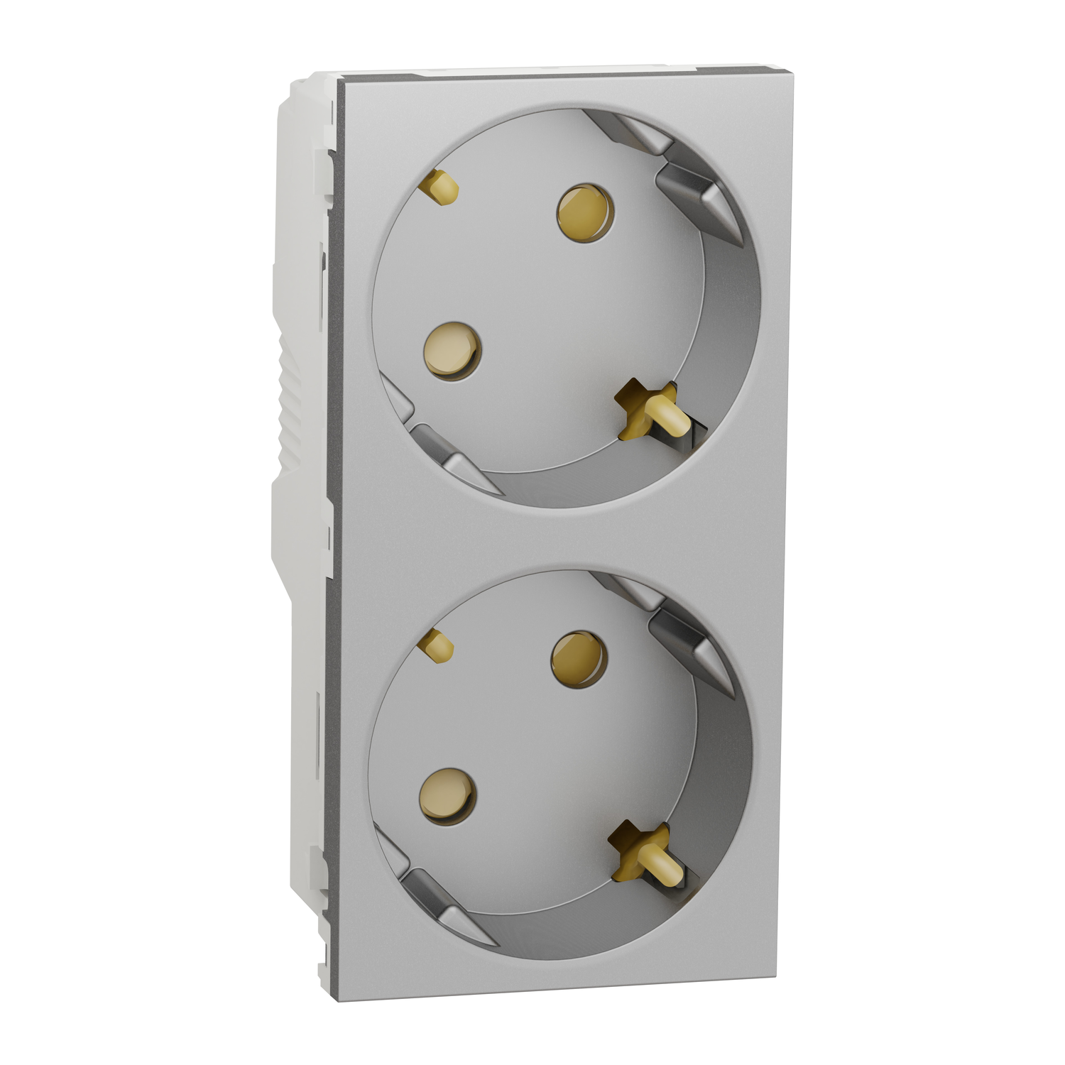 Розетка двойная с заземлением и шторками Schneider Electric Unica New Алюминий (NU306730A) Розетка двойная с заземлением и шторками Schneider Electric Unica New Алюминий (NU306730A)