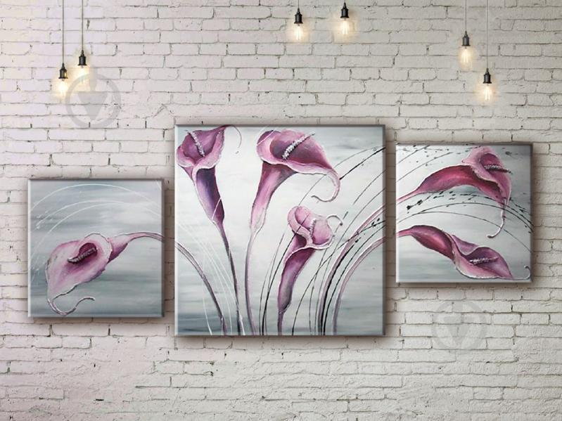 Модульная картина акрилом Цветы каллы ArtStar MKM17_3_015 размер 60 х 130 см