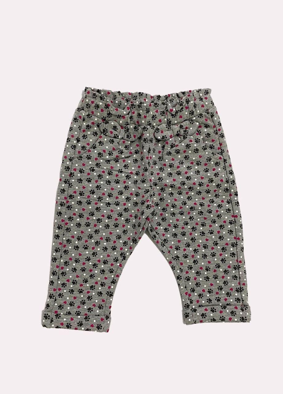 Штаны детские Chicco в цветочный принт 3-6 мес. 62 см Серый (2082681921)