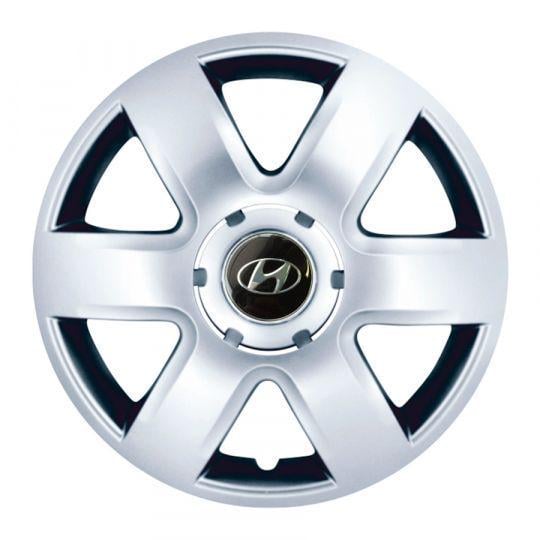 Ковпаки автомобільні SKS 337 R15 з логотипом Hyundai 4 шт. Сріблястий