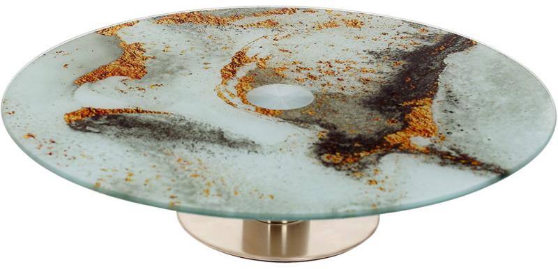 Блюдо сервировочное Liadane Серый Мрамор вращающееся Ø 30 см стеклянное на ноге (BD-594-248) Блюдо сервировочное Liadane Серый Мрамор вращающееся Ø 30 см стеклянное на ноге (BD-594-248)