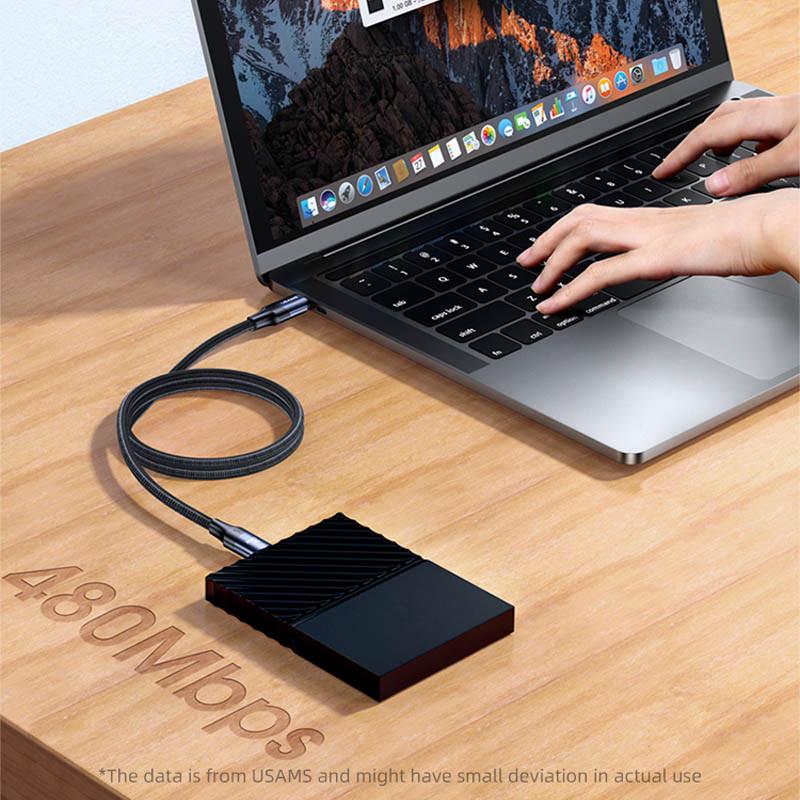 Кабель дата Usams US-SJ525 U71 Type-C to Type-C PD 100W 2 м Черный (00000062649_1) - фото 5