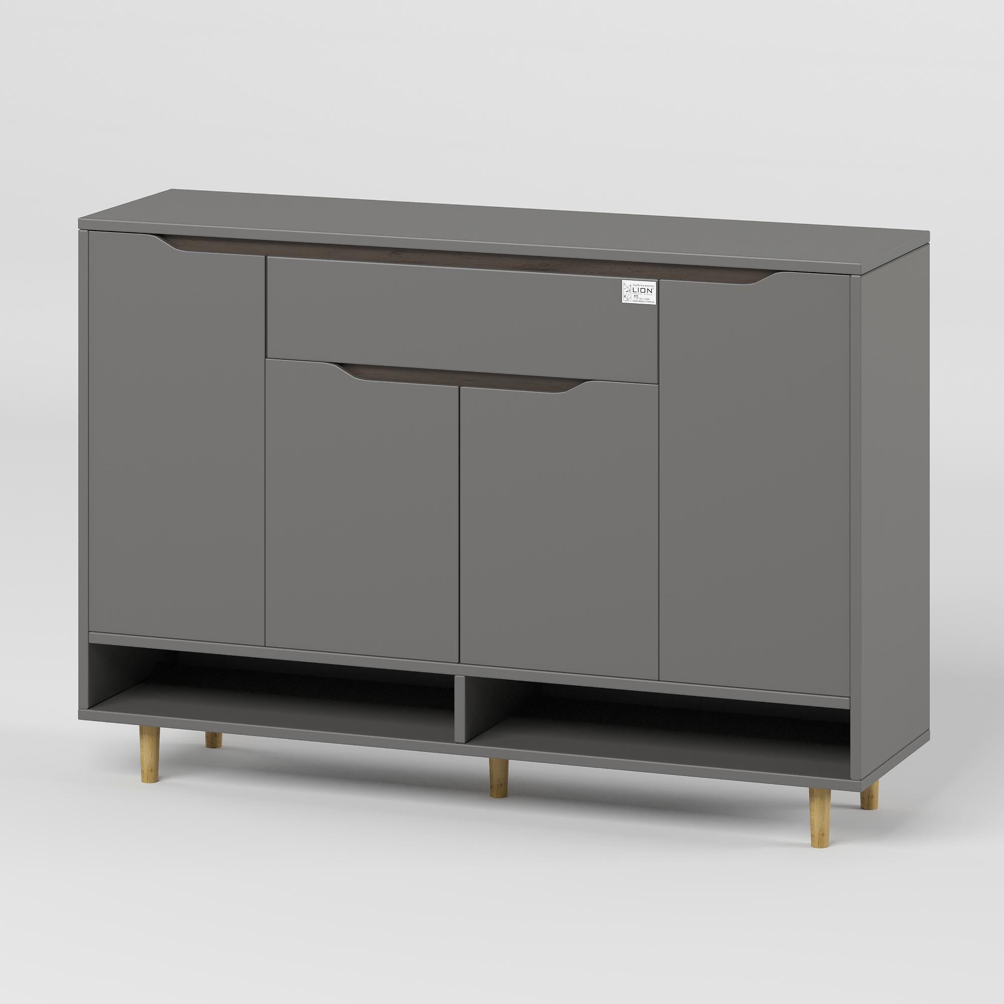 Комод с дверцами и ящиком без ручек Салливан Т-2 1200x330x830 мм Антрацит - фото 2