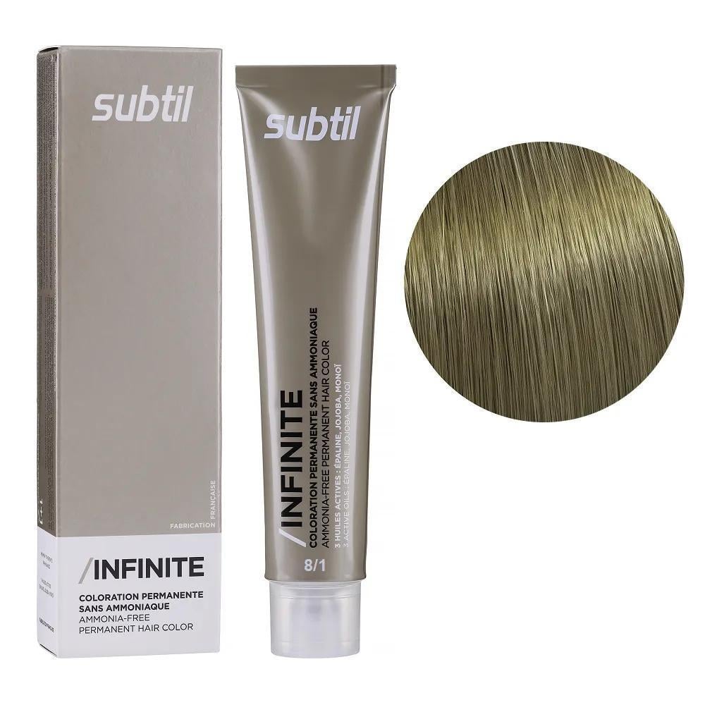 Крем-краска безаммиачная для волос Subtil Infinite Permanent Hair Color 8.1 Светлый пепельный блондин 60 мл