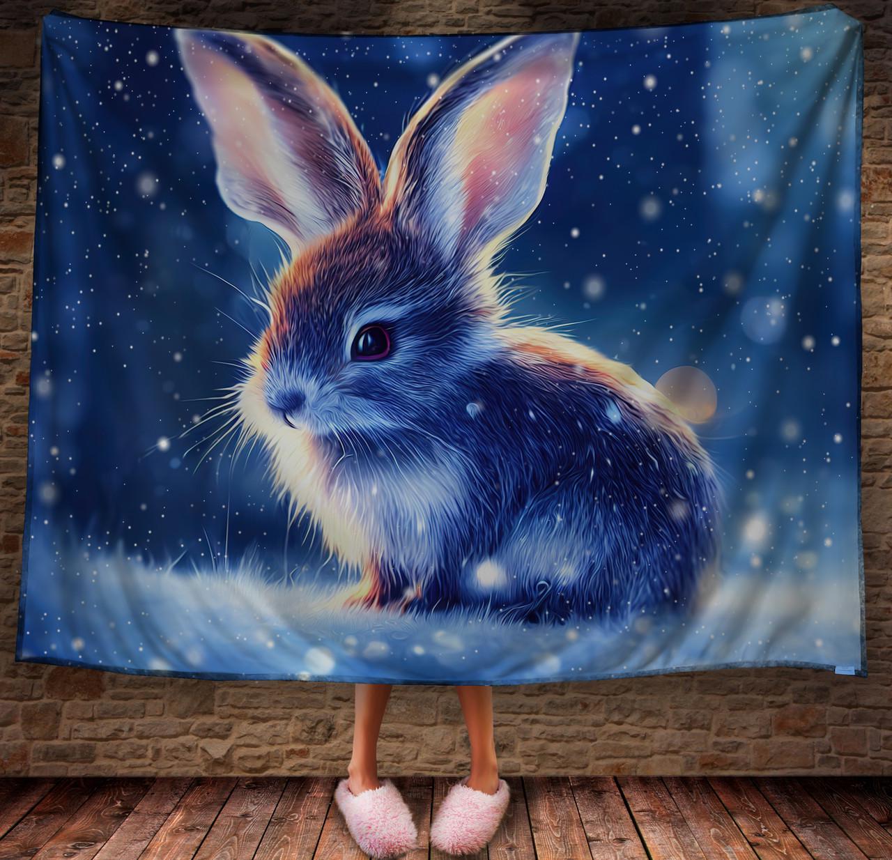 Плед с 3D принтом 07 Кролик в зимнем сказочном лесу 150х200 см (epi_1819)