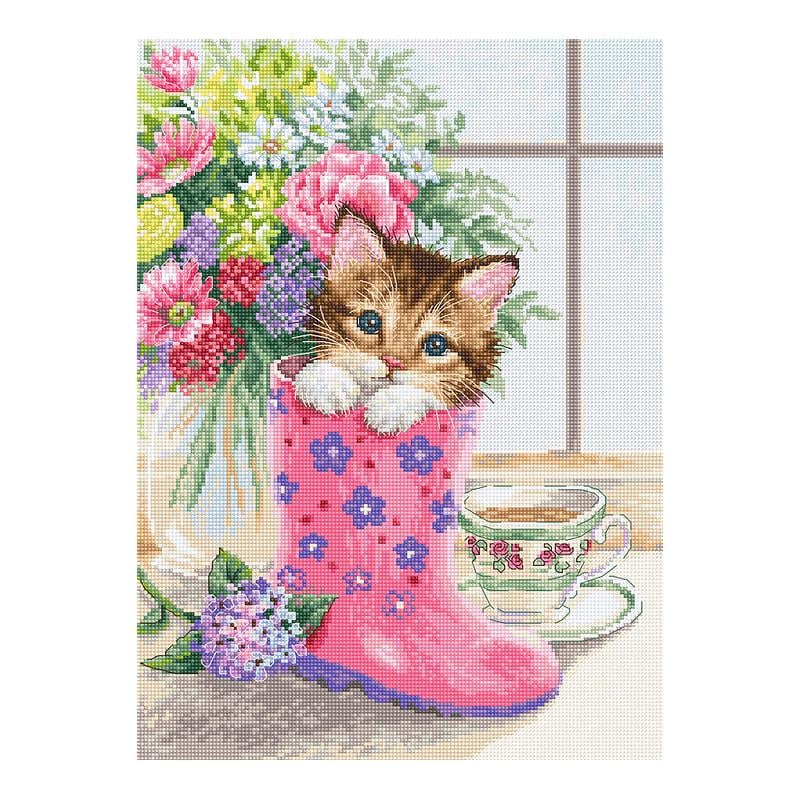 Набор для вышивания крестиком Luca-S B2390 Симпатичный котёнок (49656)