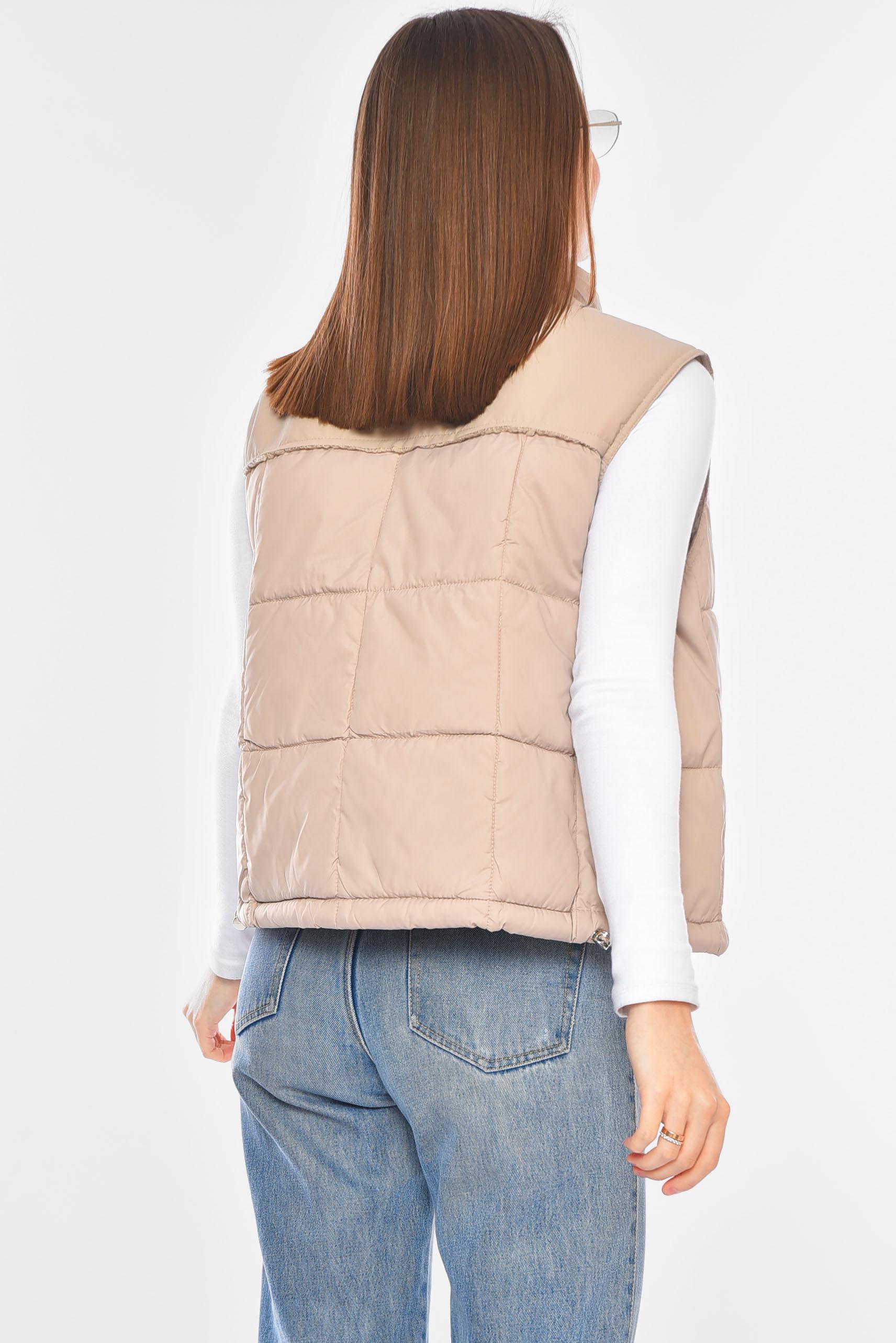 Жилетка жіноча однотонна 200299 L Бежевий - фото 3 Жилетка жіноча однотонна 200299 L Бежевий - фото 3