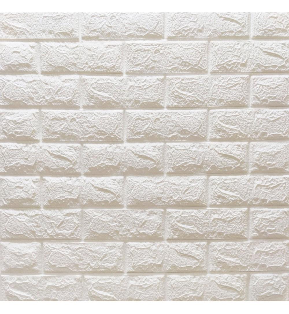 3D-панель самоклеящаяся под кирпич 700x770x7 мм Белый матовый (Os-BG01-7 матовый)