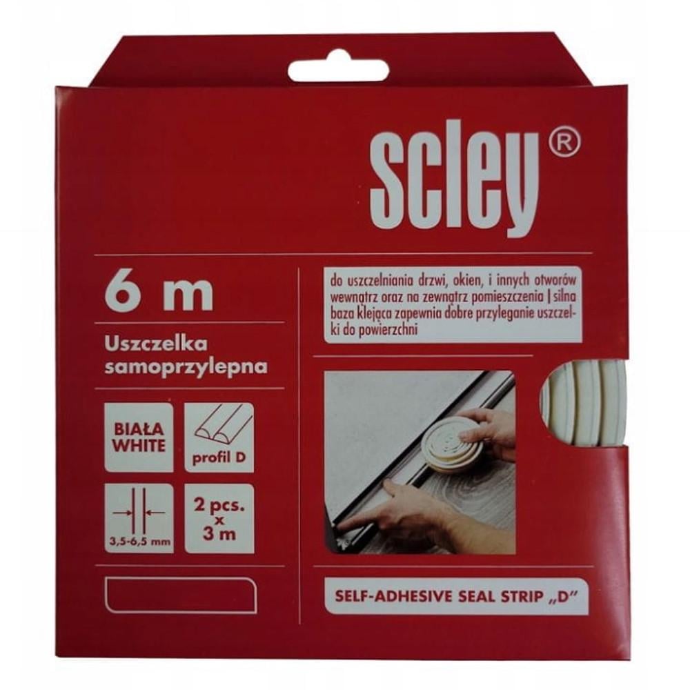 Ущільнювач самоклеючий Scley для вікон та дверей профіль D 2x3 м Білий (2500108233)