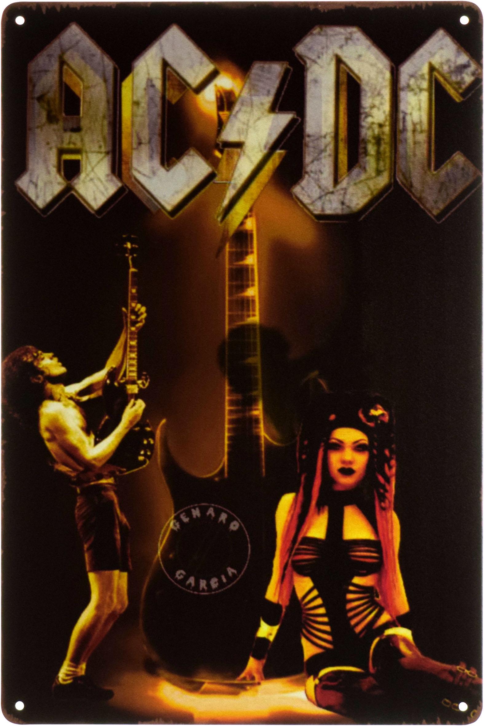 Табличка металлическая AC/DC Genaro Garcia 20x30 см