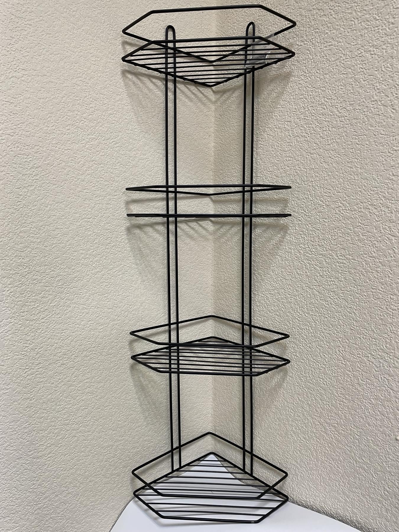 Полка угловая MOBILITY 4-х ярусная для ванной комнаты металлическая 80х19,5х19,5 см Черный (26647767)