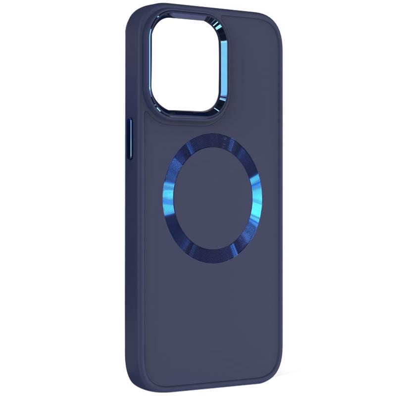 Протиударний TPU чохол Bonbon Metal Style with MagSafe для Apple iPhone 13 (6.1") Синій / Cosmos Blue