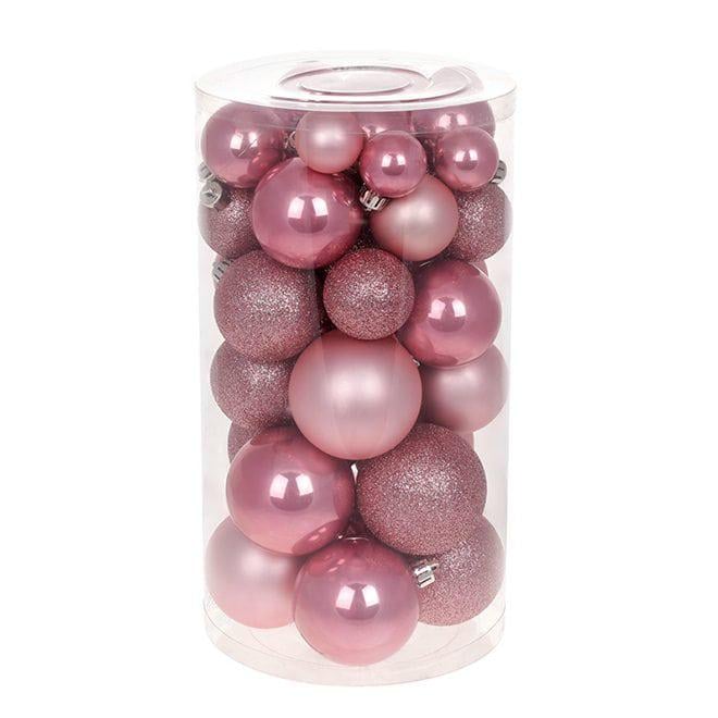 Шар новогодний Flora D 3/4/5/6 см Микс 40 шт. (13077)